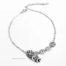 S925 тонкий серебряный колокольчик, ножной браслет в этническом стиле, Элегантный женский счастливый медный браслет на ногу, классные элегантные аксессуары