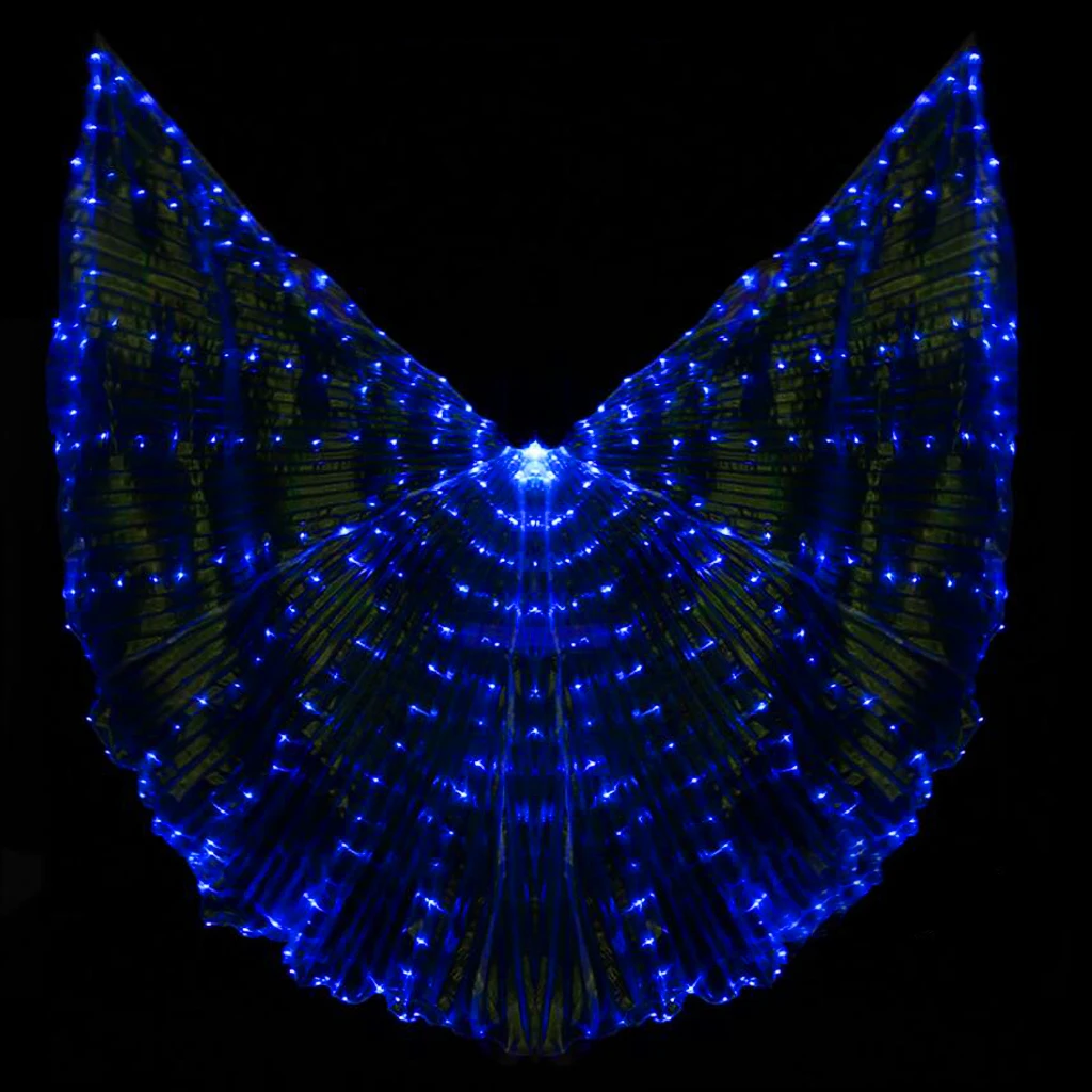 Prettyia Women LED Light Isis Wing Belly Dance Egyptian Wing Stage Fairy Wing