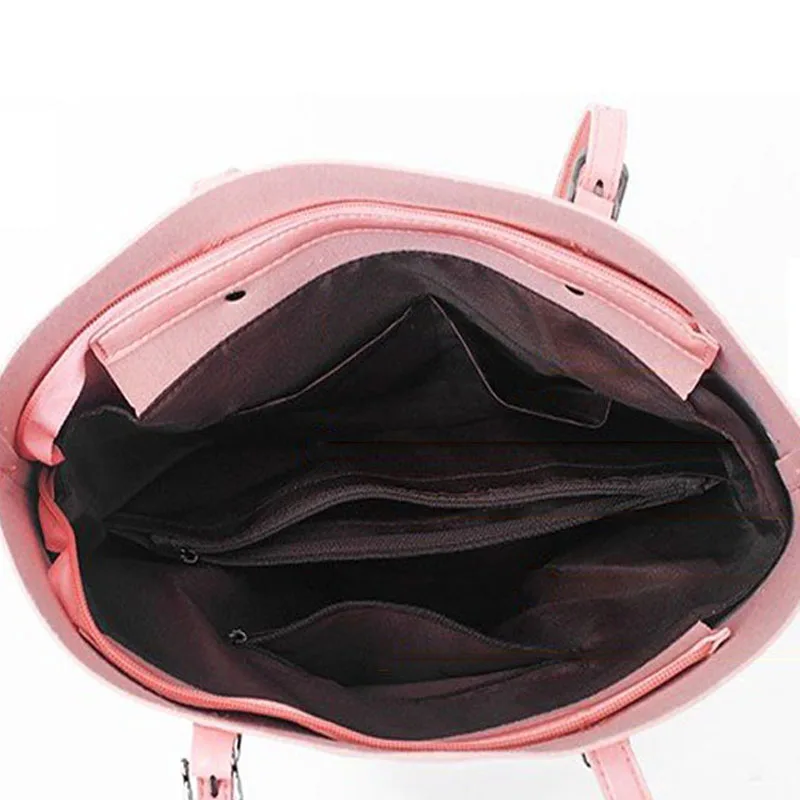 Crossbody Bags for Women Bag Shoulder Leather 3 Pieces Set Solid Soft Handbag Tote Bag Bolsa