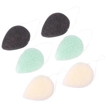 

6Pcs Konjac Face Puff Novel Safe Fine Cleansing Sponge Washing Sponge Makeup Removal Puff Makeup Sponge