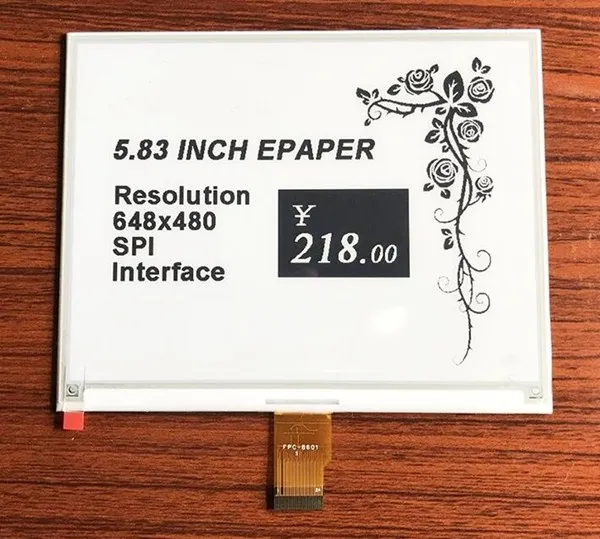 5 83 дюймов 24PIN SPI черный белый прямоугольный E-ink E-paper экран дисплея 648*480 |