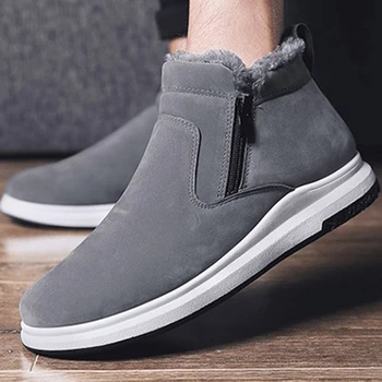

Men Boots Winter Snow Boots Outdoor Non-Slip Sneakers Plus Size Boots Suede Rubber Outsole Shoes