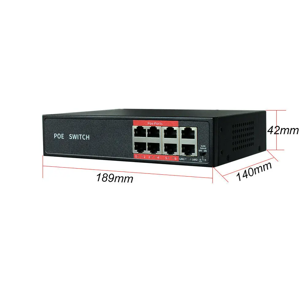 6 портов 48 в 90 Вт переключатель Ethernet IEEE802.3at/af POE коммутатор 8 портов 6CH 8CH для PTZ IP камеры Esunstar