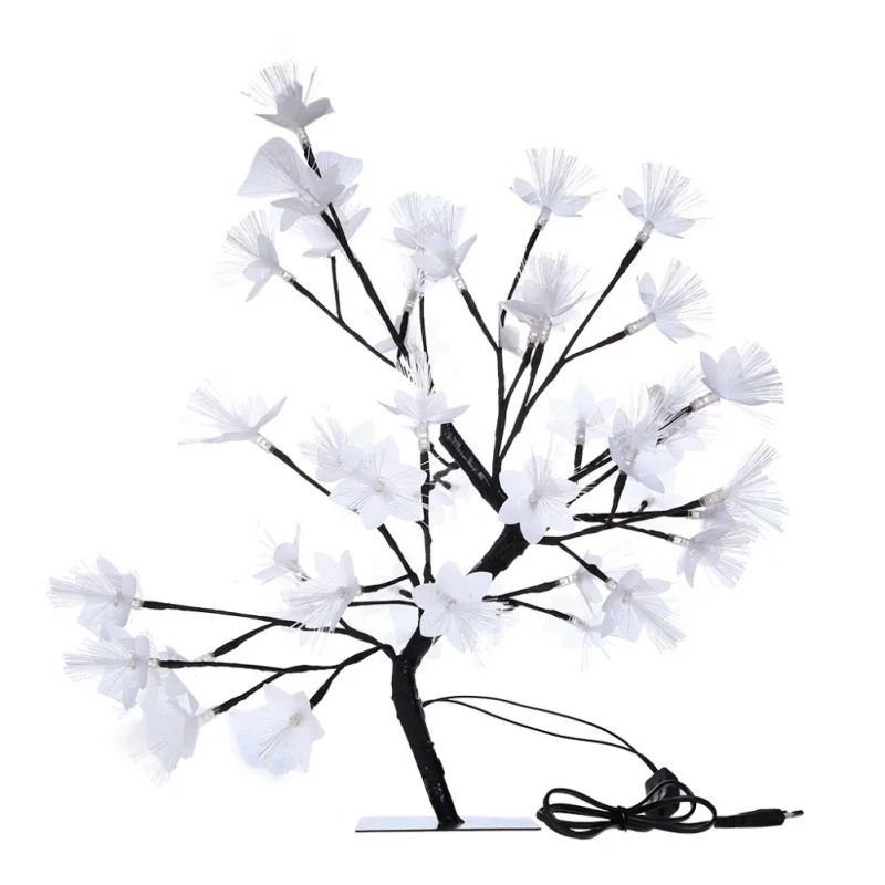 Светодиодный ветви дерева ночной Светильник Волоконно-Оптический цветок дерево настольная лампа номер зеркальное украшение настольное украшение Вишневое дерево лампа - Цвет: AS1316A
