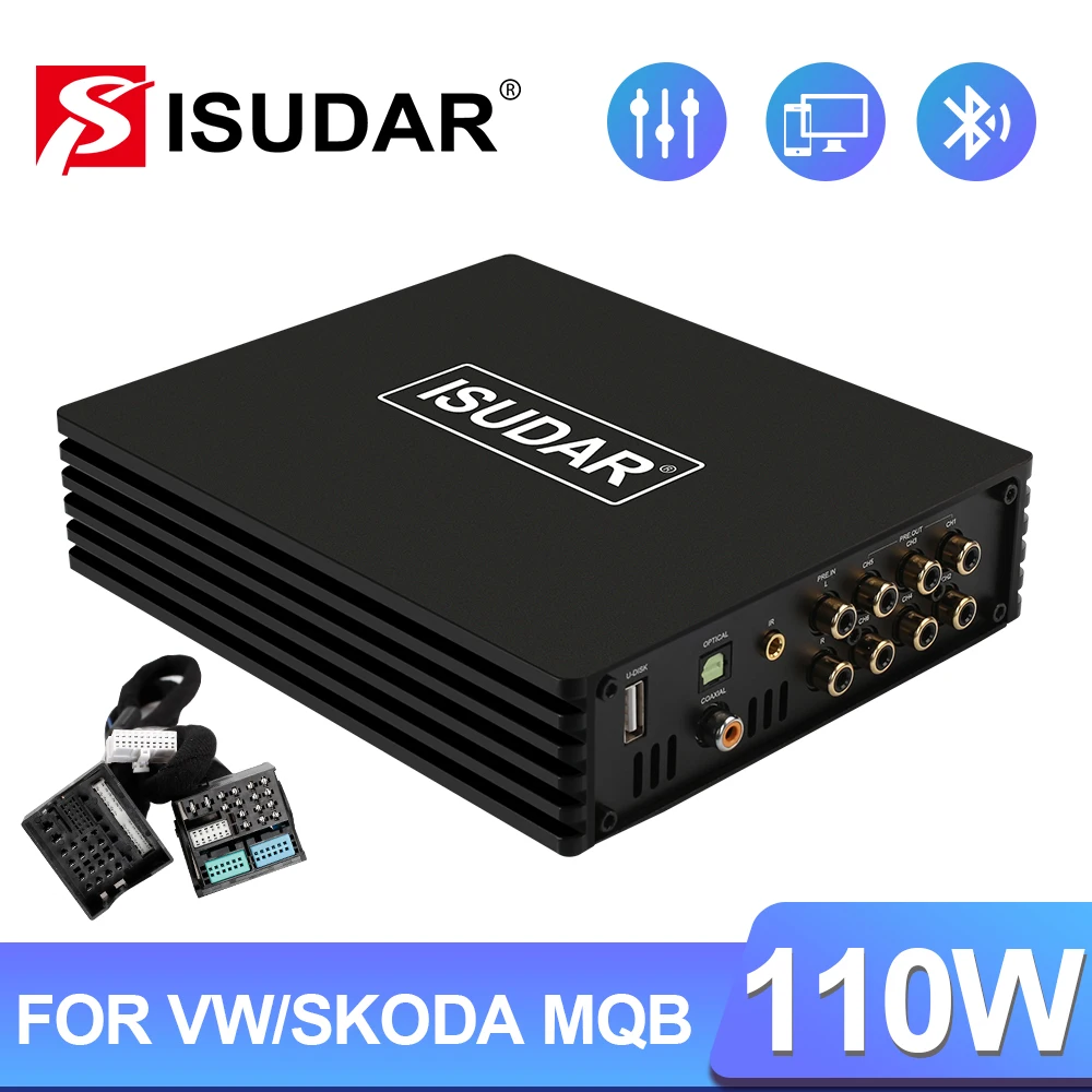 ISUDAR D4 автомобильный DSP усилитель для MQB/VW/Volkswagen/Golf 7/Passat/Skoda/Octavia/Yeti/Audi Авто цифровой