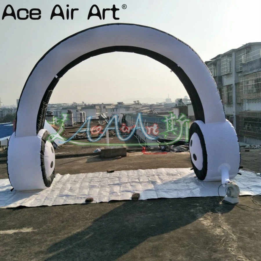  4.2m high 3m width large inflatable headphone earphone replicas archway for advertising/music event