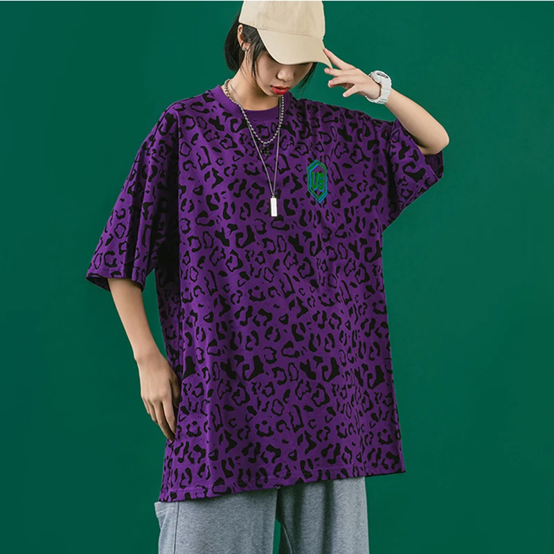 

Leopard Print Casual Short Sleeve T Shirts Women Harajuku Streetwear Hip Hop Tshirt Sumeer Cotton Tees