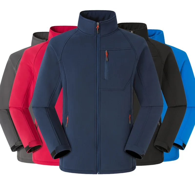 

Outdoor New Products Soft Cover Men And Women-Outdoor Clothing Raincoat Jacket Wholesale Stand Collar Windproof Waterproof Fleec