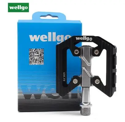 black Wellgo KC019, педали, подшипники, сверхлегкие, 248 г, педали для горной дороги, велосипеда, подшипник из алюминиевого сплава, велосипедные педали - Цвет: black