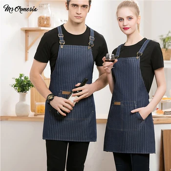 

New Cooking Kitchen Apron For Woman Men Chef BBQ Hairdresser Aprons Waiter Cafe Shop Custom Wholesale Catering service aprons