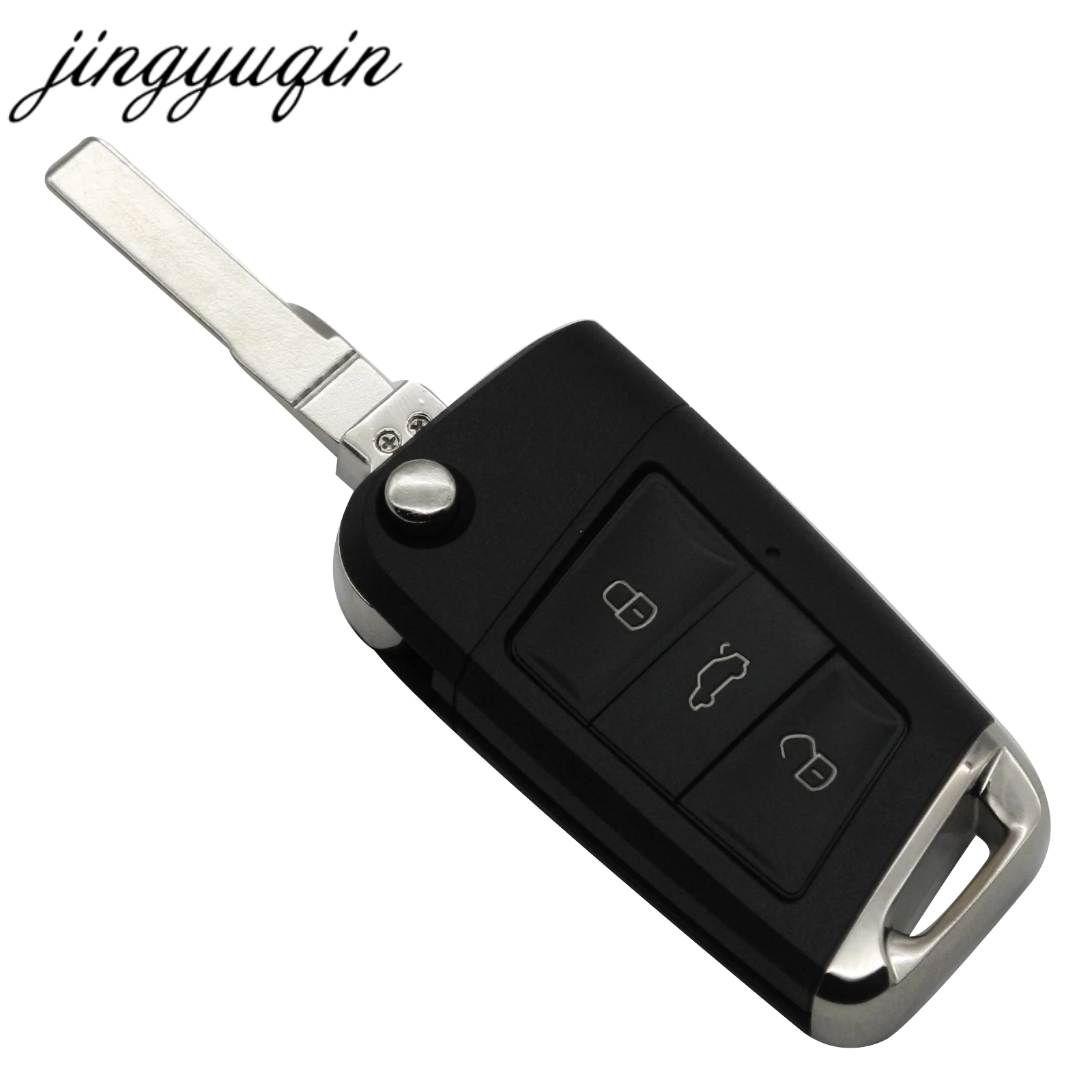 Jingyuqin модифицированный складной чехол для ключей для Volkswagen VW Golf 7 Jettaa Passat Beetle Polo Bora 3 кнопки неразрезанное лезвие