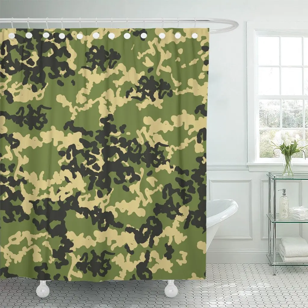 Green Army Camouflage Pattern Military Four Colors Woodland Style Classic Masking Camo Beige Camoflage Tenda Da Doccia Impermeabile