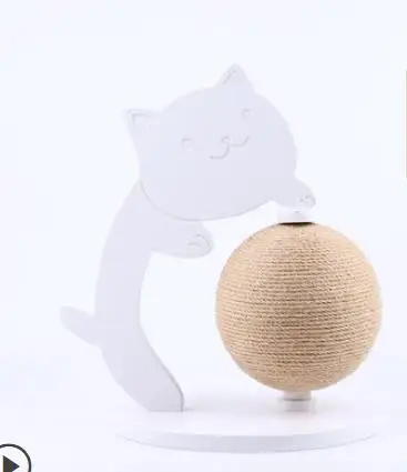 white Вращающийся глобус кошка сизаль когтеточка Кошка прыгающая игрушка Когтеточка дерево скалолазание рама мебель для домашних животных - Цвет: white