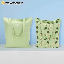 Bolso de mano de algodón y lino de doble uso, bolsa de compras reutilizable, para almacenamiento de comestibles