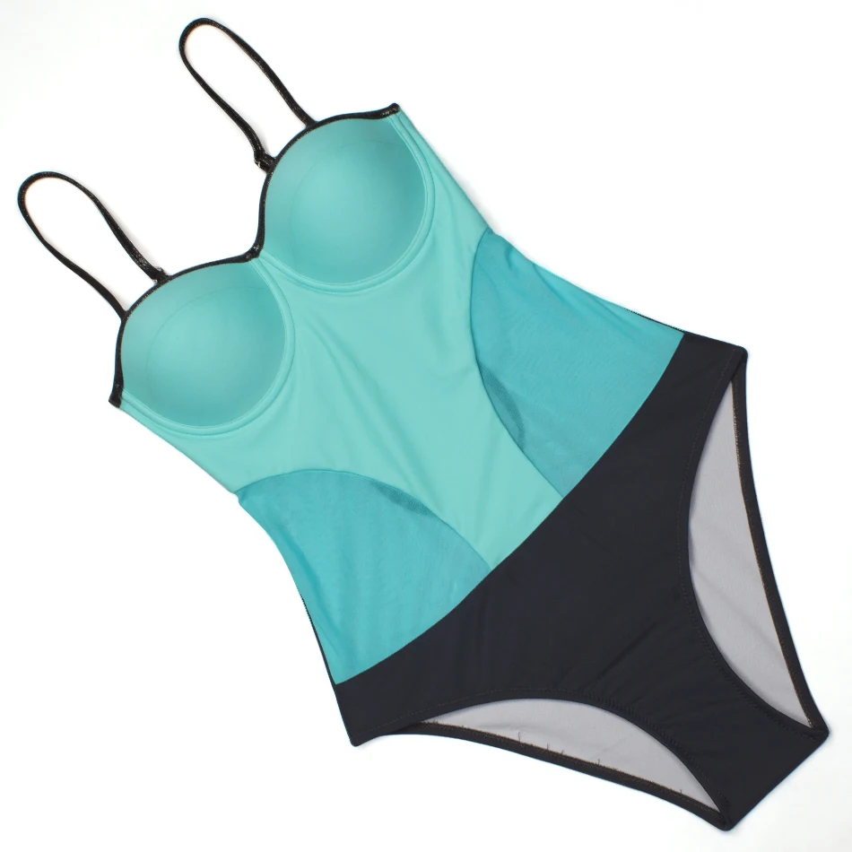 2020 New Plus Size Swimwear One Piece Swimsuit Women Patchwork Slimming Retro Bathing Suits Female Large Swim Wear