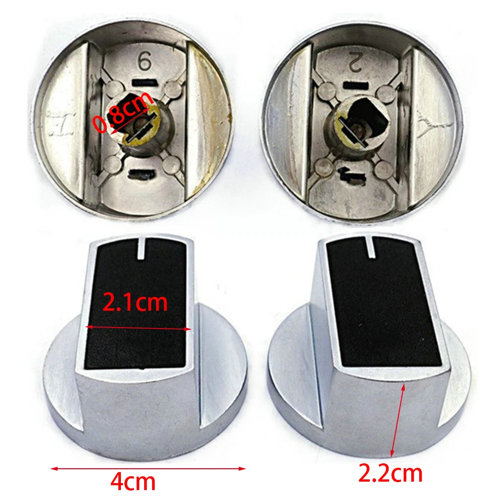 2 шт. поворотный переключатель, ручка газовой плиты для кухонного управления, замена металла, простая установка, ручка, гладкая эргономичная круглая универсальная прочная