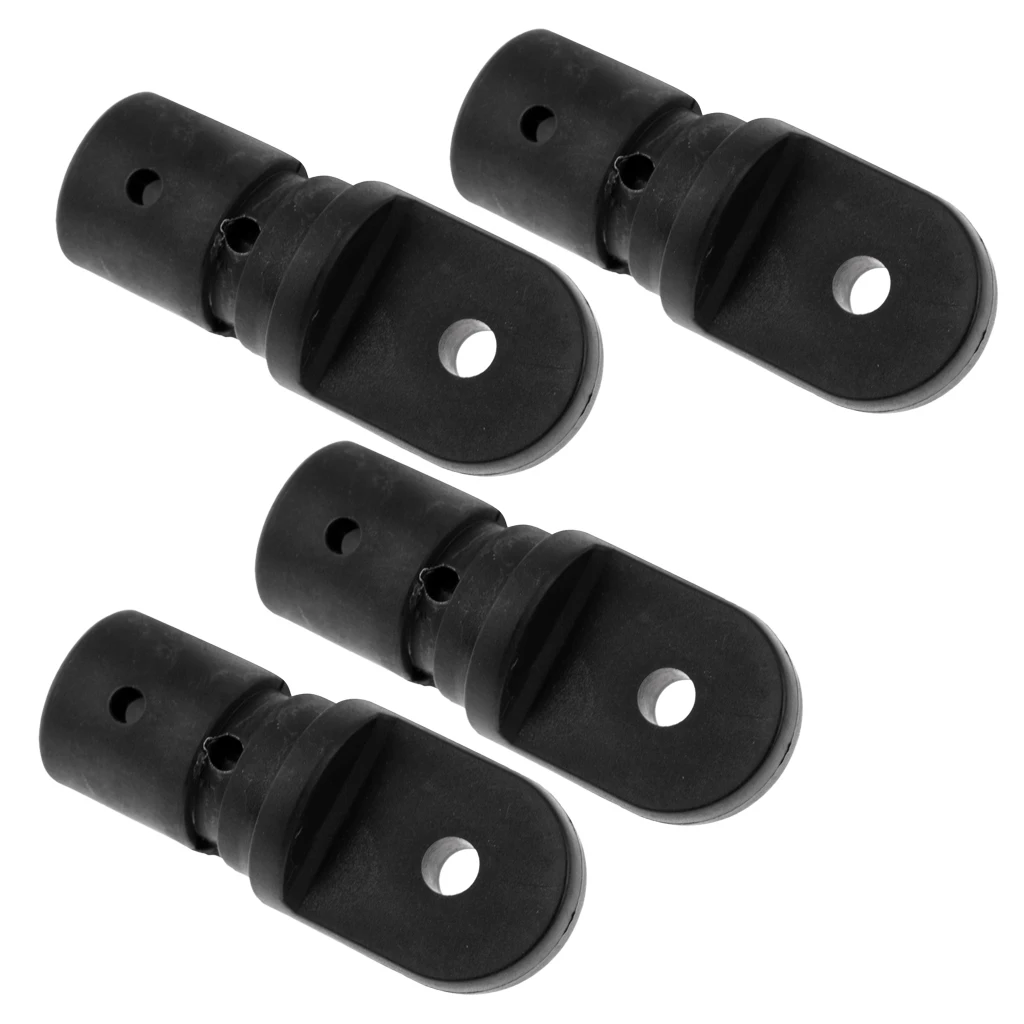 4 Pieces Black Strong Nylon Marine Boat Bimini Top Cover / Canopy 22mm 7/8'' Tube Eye End Insert