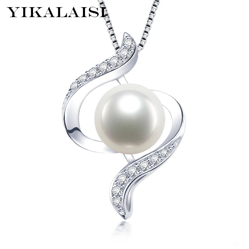 YIKALAISI 925 пробы серебряные ювелирные изделия для офисных женщин 8-9 мм натуральный пресноводный жемчуг ожерелье Подвески 2019 Новая мода YIKALAISI 925 пробы серебряные ювелирные изделия для офисных женщин 8-9 мм натуральный пресноводный жемчуг ожерелье Подвески 2019 Новая мода