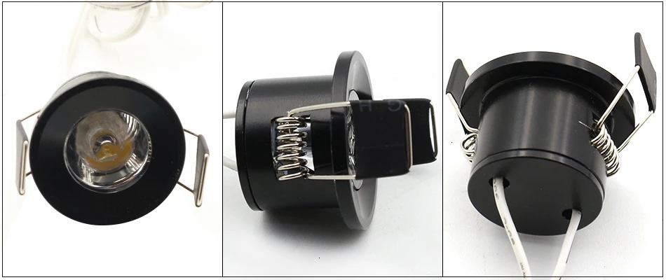 LEDIARY LED Mini Cabinet Downlights 12V Silvery White Black 1.5W 27mm Cut Hole Recessed Mounted Ceiling Spot Lamp For Study Room