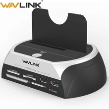 Wavlink2.5 "/3.5" SATA HDD Docking Station USAP External Hard Disk Drive Enclosure พร้อมช่องเสียบการ์ด USB2.0 HUB สำหรับ window Mac(China)