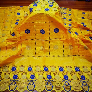 

African bazin riche fabric with brode Latest fashion embroidery basin lace fabric with net lace 5 yards 9L071902