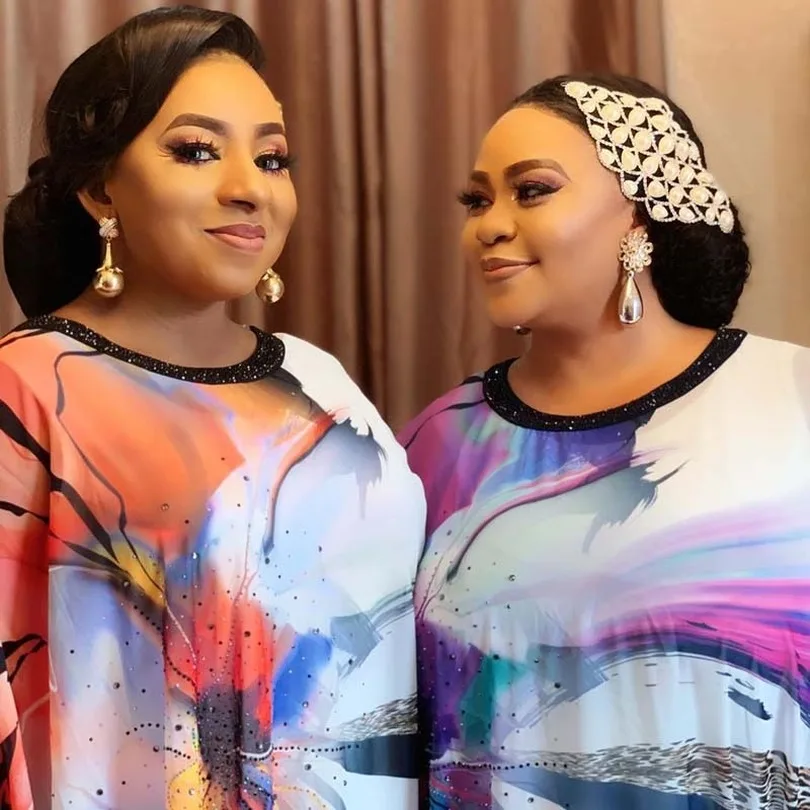 Африканские платья для женщин, плюс размер, макси платье, свободный рукав летучая мышь, шифон, круглый ворот, длинное платье, Дашики, халат, африканская одежда, вечерние
