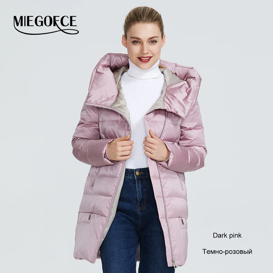 MIEGOFCE Зимняя женская коллекция женская куртка и придает легкость ветрозащитный стоячий воротник с капюшоном зимнее пальто пуховик имеет несколько необычных расцветок - Цвет: 106 Dark Pink