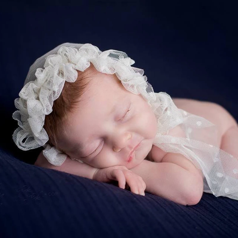 Princess Lace Hat Newborn Baby Fluffy Lacy Hats Infant Photography Props