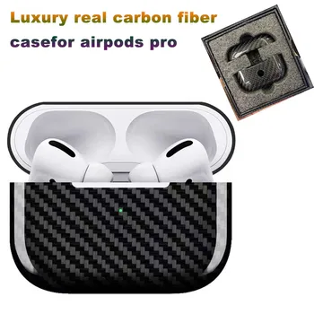 

JINSERTA Luxury Real Carbon Fiber Ultra-thin Earphone Case for AirPods Pro Wireless Headphone Charging Protective Cover