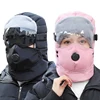 2022 New Original Design Winter Hats For Women New Fashion Warm Cap Winter Men Waterproof Hood Hat With Glasses Cool Balaclava ► Photo 1/6