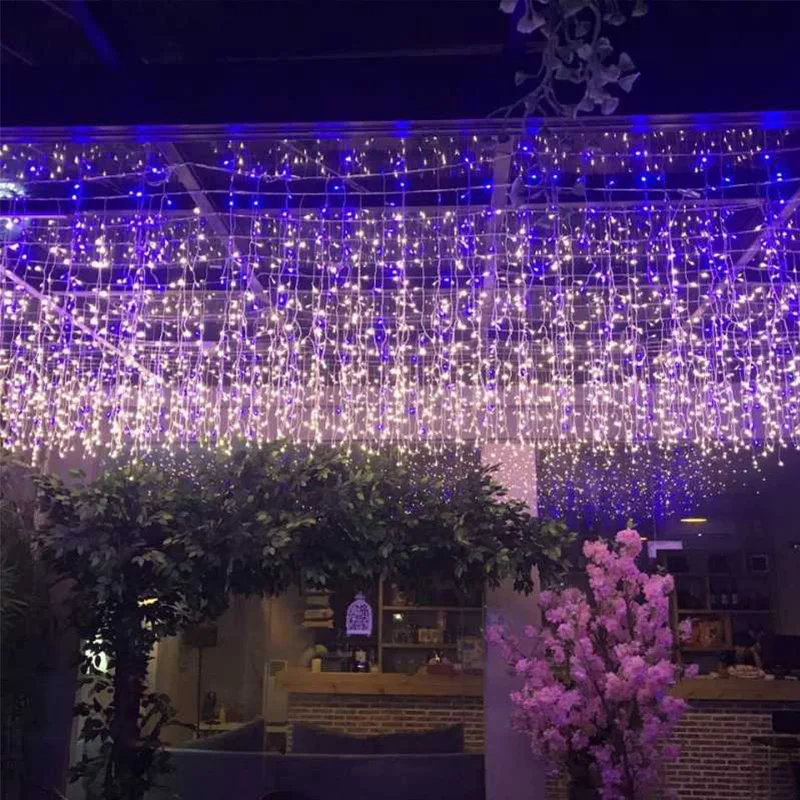 

YINUO CANDLE 3.5M 5M LED Curtain Icicle String Light Waterproof Christmas Garland Fairy Light Wedding Holiday Party Garden Decor
