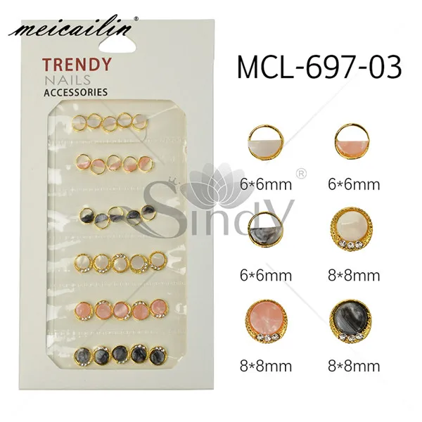 MCL-697-03 30 шт многоразмерные золотые розовые Стразы для ногтей драгоценные камни для художественное оформление ногтей сплав кристалл страз Подвески смешанный размер горный хрусталь набор - Цвет: MCL-697-03