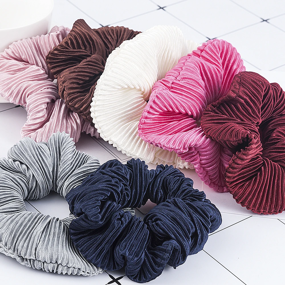 

New Solid Lady Hair Scrunchies Ring Elastic Hair Bands Pure Color Bobble Sports Dance Velvet Soft Charming Scrunchies Hairband