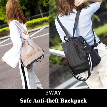 

Anti-theft backpack female Korean version of the bag white casual bag large capacity backpack messenger bag shoulder bag