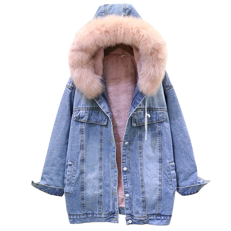 Зимняя джинсовая куртка женская верхняя одежда 2019 новая корейская мода