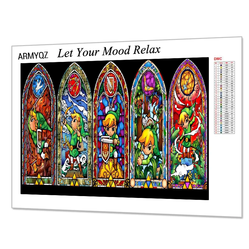 

5D DIY Full Square/Round Drill Diamond Painting Cross Stitch GameThe Legend of Zelda Rhinestone Embroidery Mosaic Home Decor