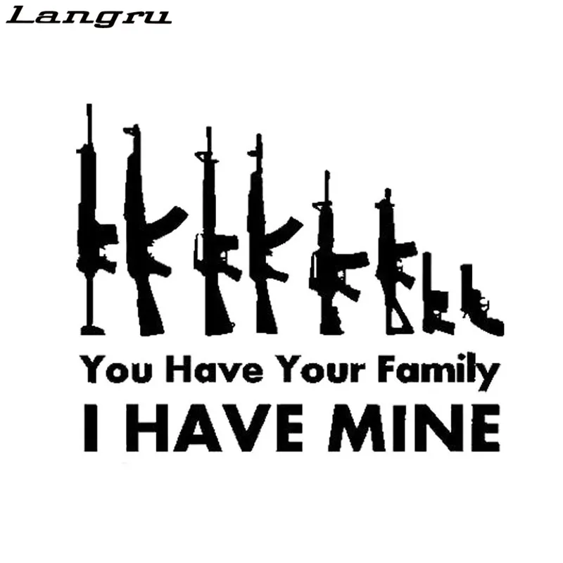 Langru 19 см * 15 5 пистолет у вас ваша семья меня есть забавные автомобильные наклейки