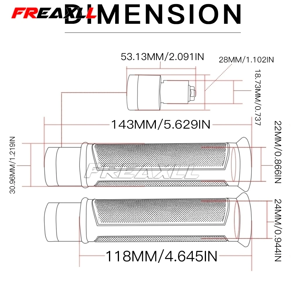 Ручки для мотоцикла KAWASAKI GTR1400 ZX14R/10R/6R/250R Z750 Z1000/SX 7/8 дюйма 22 мм|Ручки мотоциклов| |