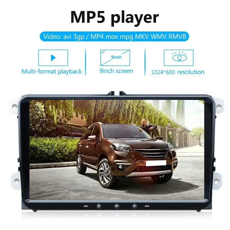 

9'' Android 8.1 Car Stereo MP5 Player GPS Navigation Bluetooth WiFi FM Radio for VW SEAT Altea ab 05/2004 Toledo ab 12/2004