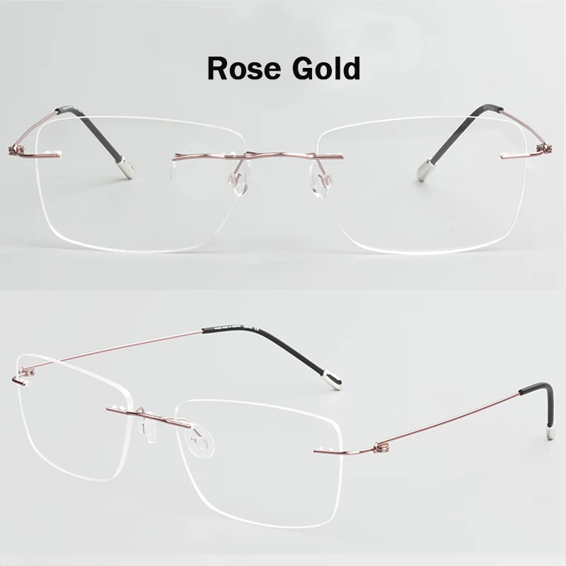 rosegold Оправы для очков по рецепту для женщин, модные очки с прозрачными линзами, мужские очки без оправы для компьютера, мужские очки - Цвет оправы: rosegold