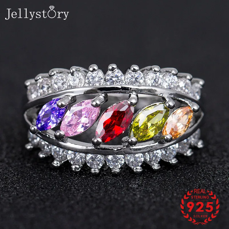 Jellystory классические кольца 925 серебро ювелирные изделия из жемчуга 5 мм овальные