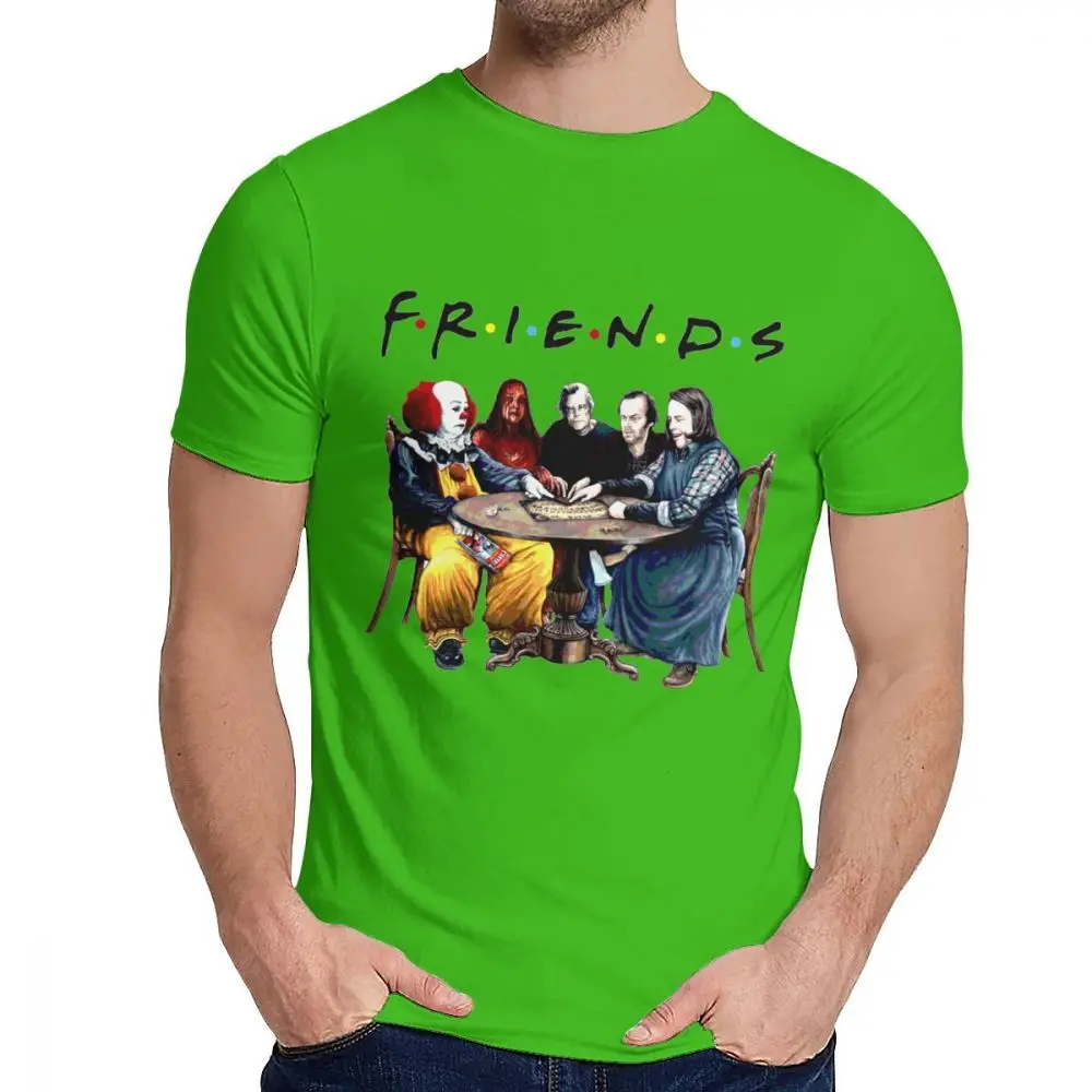 Лучший Стивен Кинг ужас персонажи друзья футболка мода Crewneck картина на заказ человек хлопок плюс размер тройник - Цвет: Зеленый