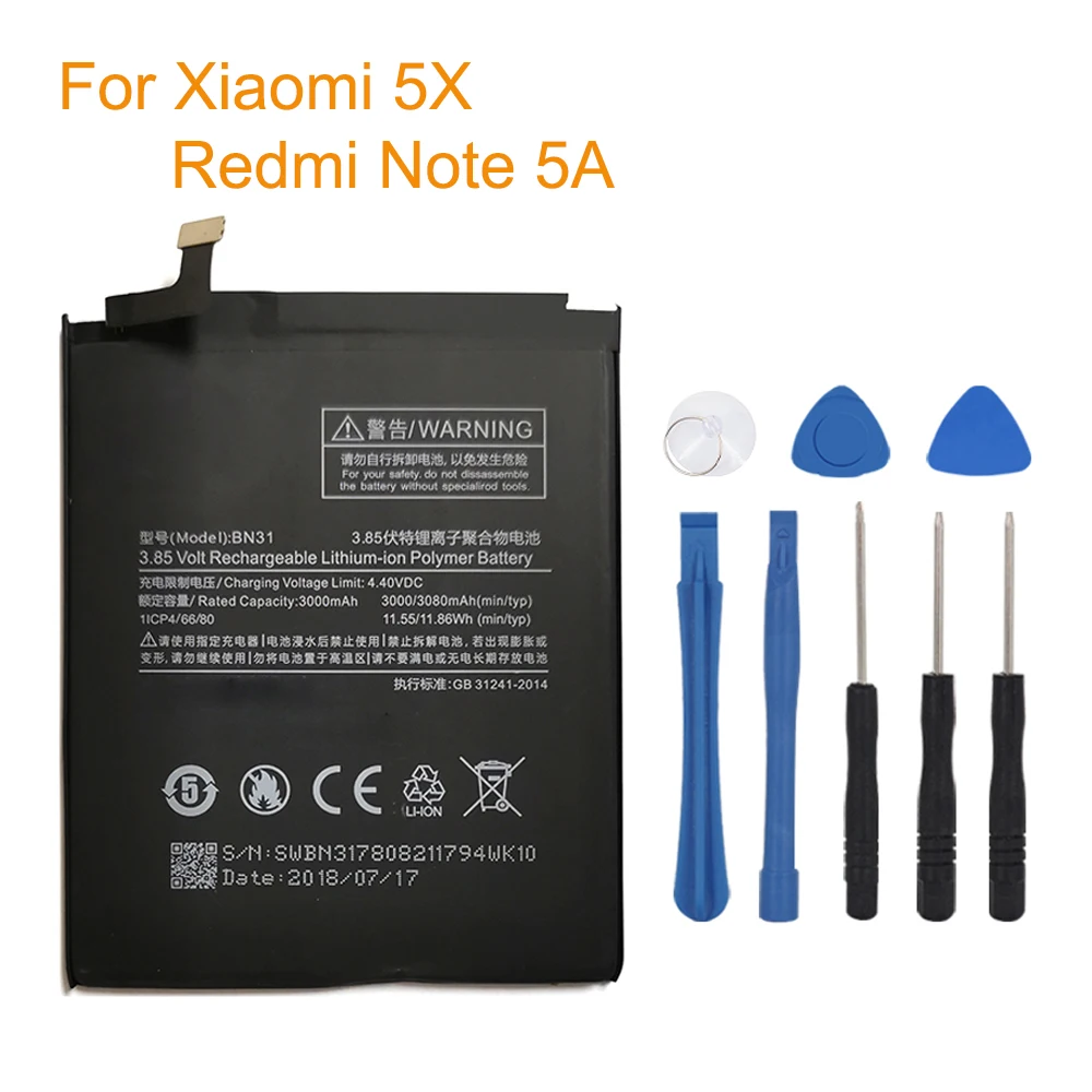 OHD оригинальный высококачественный аккумулятор BN31 для Xiaomi Mi 5X Mi5X Redmi Note 5A / Pro A1 Y1 Lite