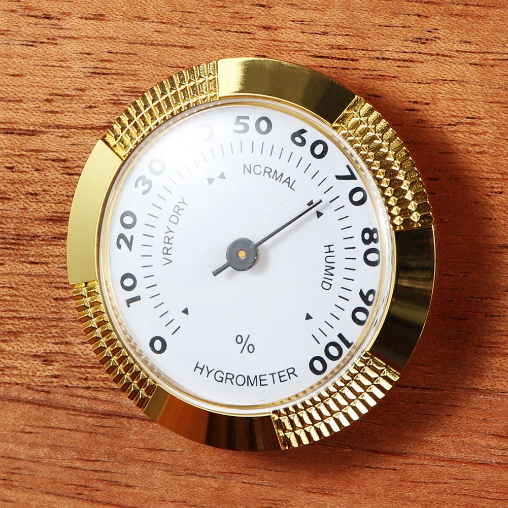 Mini Hygrometer Brass Analog Hygrometer Mechanical Round Humidity Gauge Cigar  Hygrometer With Back Magnet For Guitar Cigars - AliExpress