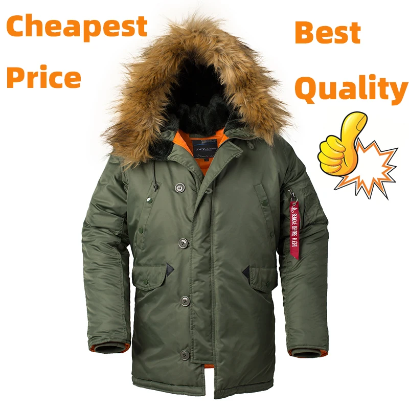 1,5 KG! Parka larga de invierno para hombre, chaqueta acolchada de