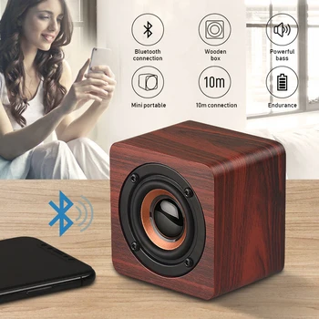 

Mini Wood Wireless Bluetooth Speaker Bluetooth Speaker Woodiness Indoor Sound Box Bluetooth Speaker Subwoofer Computer