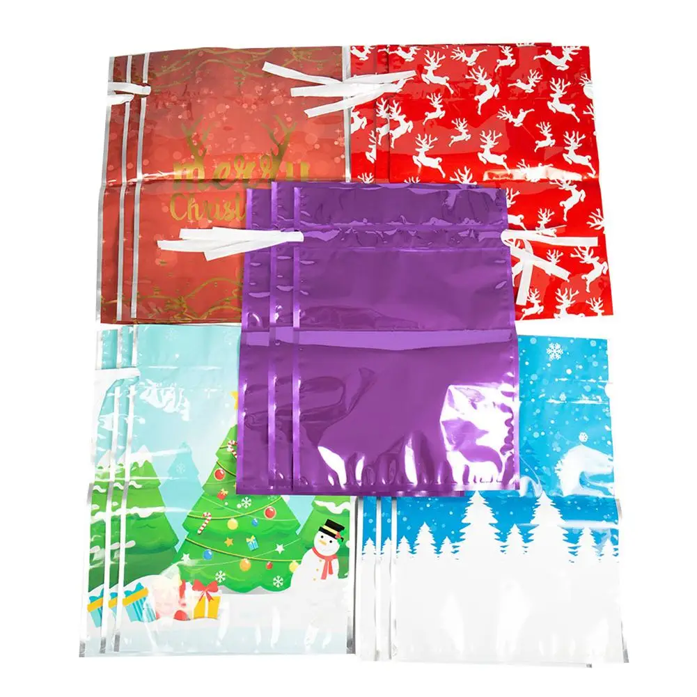 15Pcs Christmas Candy Gift Packing Bags Christmas Drawstring Gift Bag Drawstring Gift Storage Bag for Children's Gift Packing