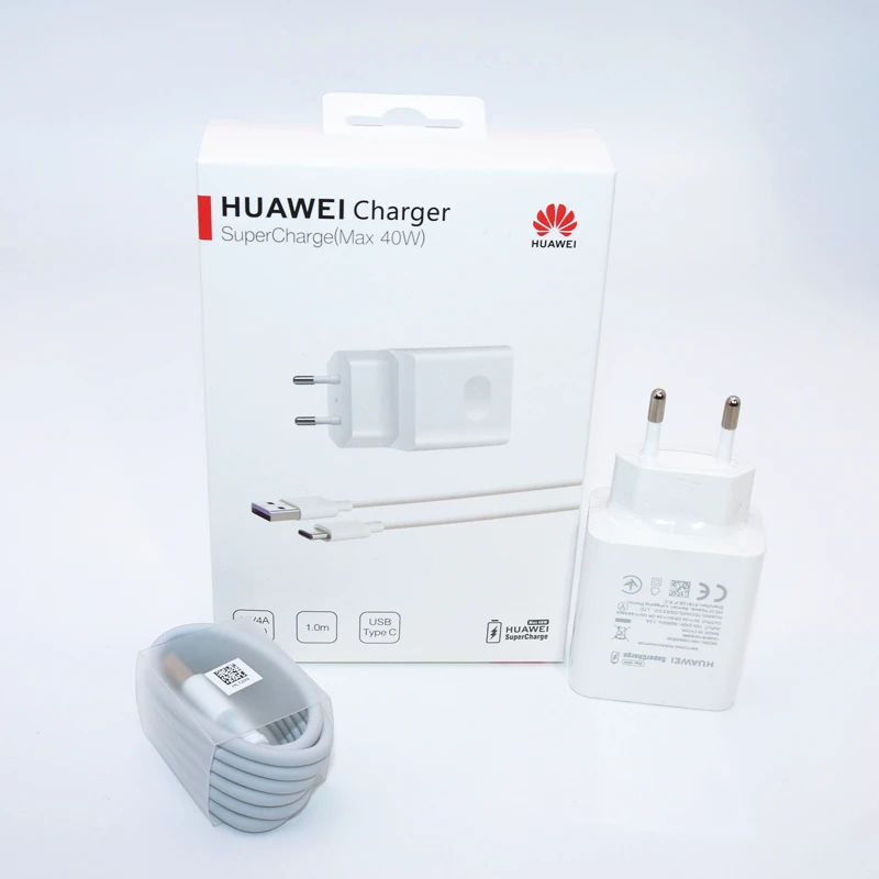 Зарядное устройство huawei 40 Вт,, 10V4A, супер зарядное устройство, EU зарядный адаптер, 5A, USB type c кабель для nova 5 5t 5 pro mate 30 pro p20 p30 pro