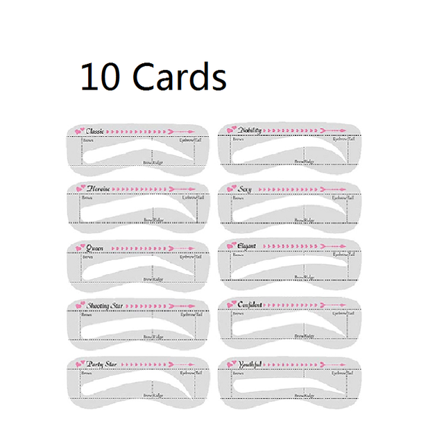 Style Fixable Eyebrow Stencil Grooming Shaper Template Reusable Stickers Make Up Tools For Eye Brow Stamp Pen Pencil Cosmetic