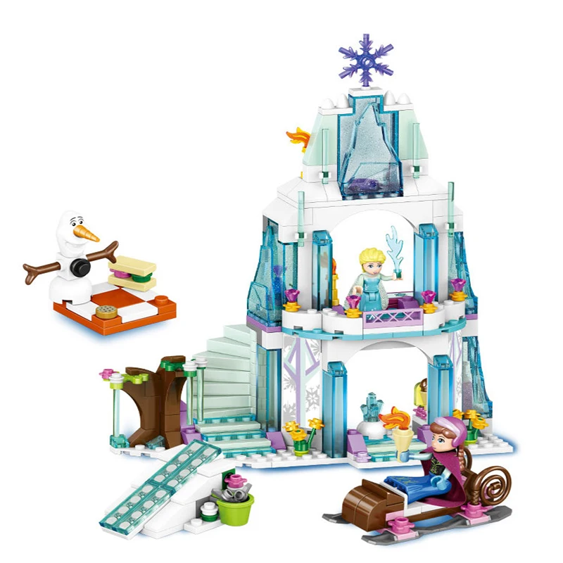 

Dream Princess Castle Ice Castle Princess Anna Stacking Queen Of Snow Building Blocks Bricks Toy Compatible